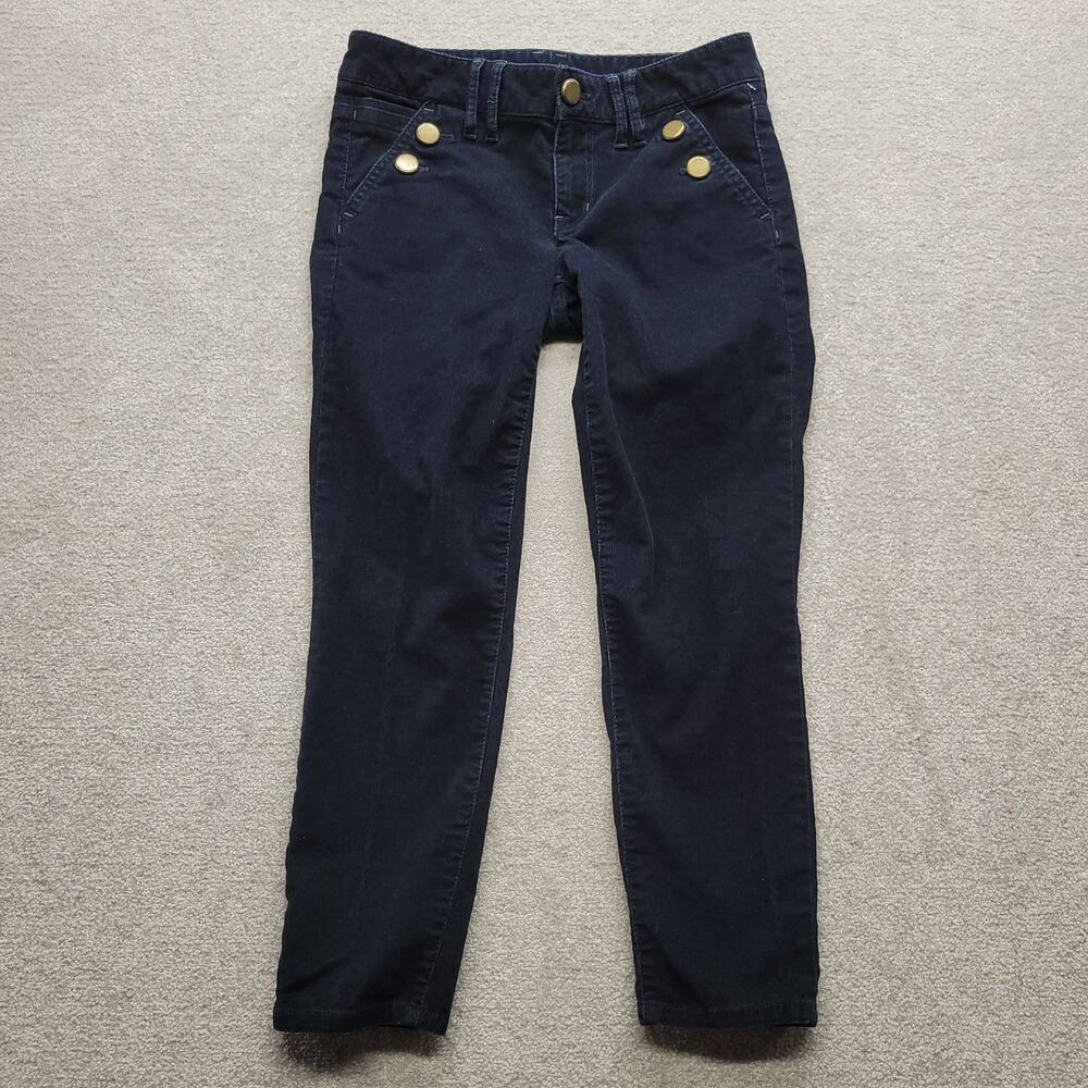 Gap 1969 Womens 25/0P Real Straight Corduroy Pants Navy Blue Stretch